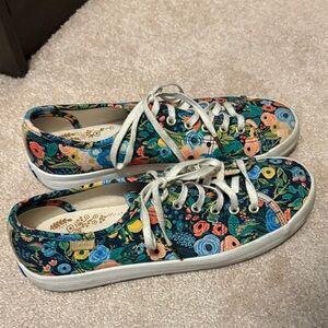 Rifle Paper Co Keds Size 8 Floral Canvas Sneakers in Navy & Multi
